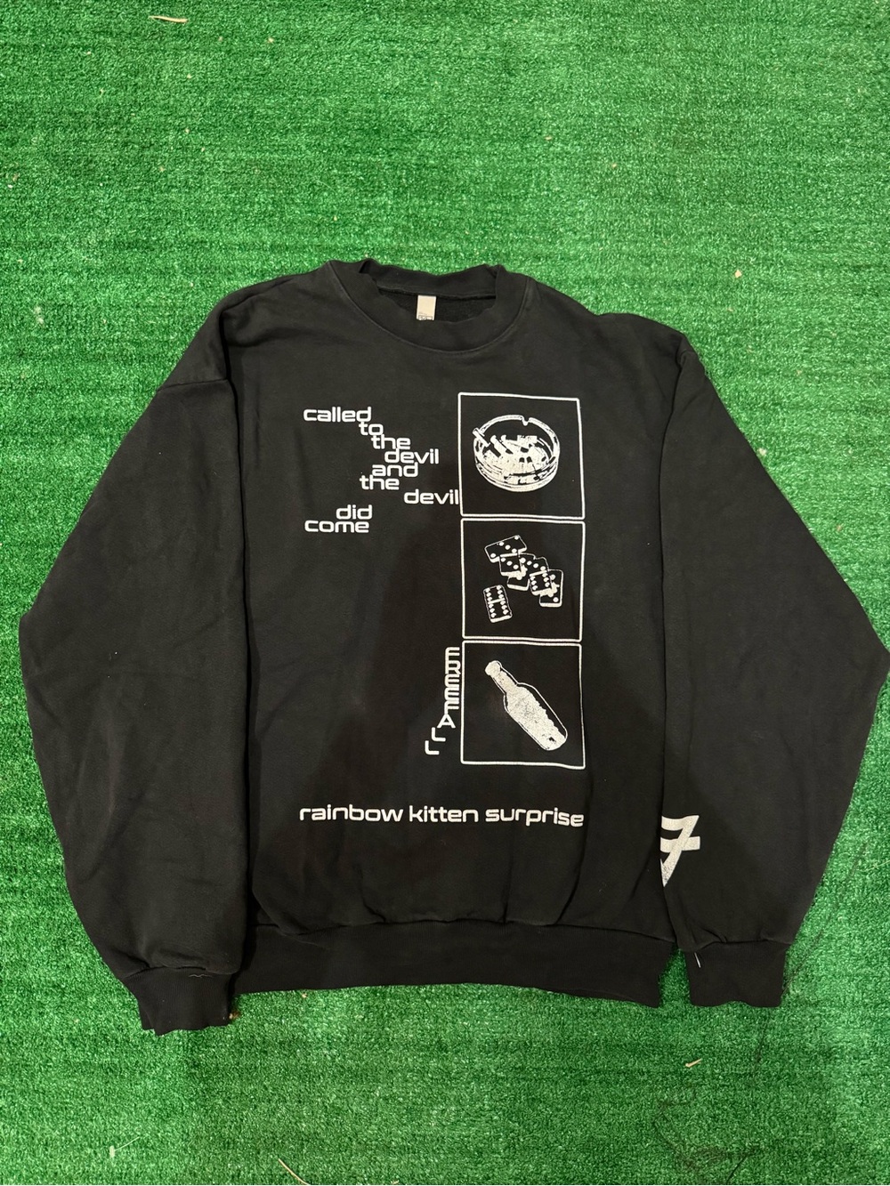 Rainbow Kitten Surprise Freefall Rock Band Sweatshirt Black Men's Size Medium